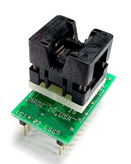 Close-up of the 16 Pin QSOP Programming Adapter with Modular Design, showcasing its precision 1-1 wiring and 600 mil span DIP plug for efficient electronic device programming.